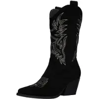 Salinyang Bottes de cowboy gris clair / noir