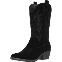 Salinyang Bottes de cowboy noir