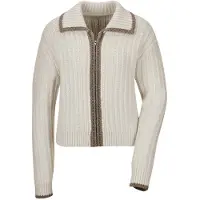 MADELEINE Cardigan taupe / blanc cassé