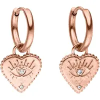 Purelei Boucles d'oreilles 'Bright Heart' or rose / blanc