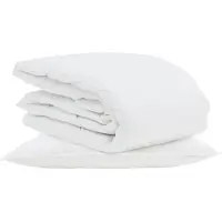 vidaXL Couverture d'été avec 2 coussins, blanche, en duvet