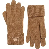 Superdry Femme Côtelée Tricoté Gants, Brun