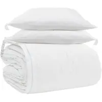 vidaXL Ensemble de couettes et oreillers , 3 pièces, blanc, en duvet