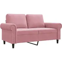 vidaXL Canapé 2 places rose 120 cm velours