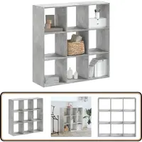 vidaXL Bibliothèque gris béton 102x32x102 cm bois d'ingénierie