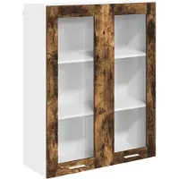 vidaXL Armoire suspendue avec porte Riga Chêne fumé 80 x 31 x 100 cm