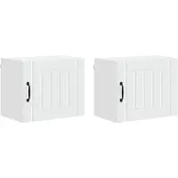 vidaXL Armoire murale LUCCA, lot de 2, blanc, 50 x 31 x 40 cm, aggloméré