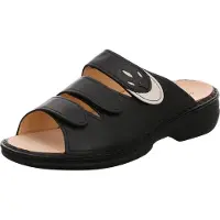 Finn Comfort Kos, Noir, Chaussures femme, mule confortable, cuir, NOUVEAU - Chaussures femme, mule / séparateur d'orteils, noir, cuir (nappaseda/okapi)