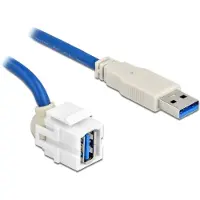 DeLOCK 86871 Keystone Modul USB3.0 A Bu 250° > USB3.0 A St Kabel w