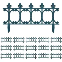 vidaXL Bordure de pelouse 16 pcs. Vert 10 m PP