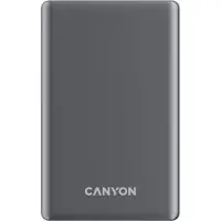 Canyon OnCharge 510, Powerbank, 10.000 mAh, entrée : USB-C, sortie : USB-C PD 20W + Wireless Magnet 15W, slim, gris