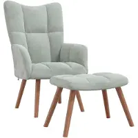 vidaXL Fauteuil relax avec ottomane velours gris clair
