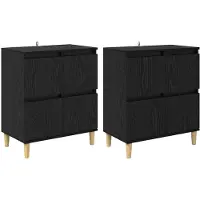 vidaXL , meubles de rangement, 2 pièces, imitation chêne noir, 60 x 35 x 70 cm
