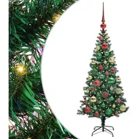 vidaXL Sapin de Noël artificiel pré-éclairé Vert 120 cm PVC et métal