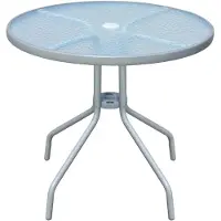 vidaXL Table de jardin 80 x 71 cm Acier Rond Gris