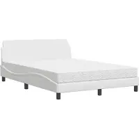 vidaXL Lit avec matelas "Dover" blanc 140x200 cm similicuir