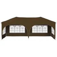 vidaXL Tente de réception pliable 575 x 288 x 245 cm, tissu Oxford taupe