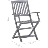 vidaXL Chaises de jardin pliantes 4 pièces avec coussin en bois massif d'acacia