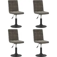 vidaXL Chaise de salle à manger 4 pcs. Pivotant Gris foncé Velours