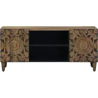 vidaXL Meuble TV Marron 105 x 33,5 x 46 cm Bois de mangue massif