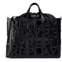 Replay sac à main sac à épaule bandoulière Handbag Black + Cambridge Brown noir