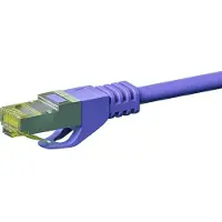 Dsit Câble réseau RJ45 S/FTP (PiMF), avec câble brut Cat.7, violet, 2m (DC-78-020)