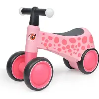 Vrooomy Vélo d'équilibre à 4 roues (1 à 3 ans) – Vélo d'équilibre pour enfants avec guidon à LED, roues en EVA et stabilité renforcée – Vélo d'équilibre pour tout-petits – Rose