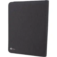 Stop Ocean Plastic Porte-bloc PALAU RPET, A4, poche pour tablette, support pour portable/tablette, rubans multifonctions, bloc, fermeture éclair, RPET, anthracite