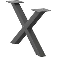 vidaXL Pieds de table basse en X 2 pcs. Anthracite 60x(30-31) cm Acier