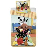 Bing Bunny Enfants Parure de lit bébé lapin Bing Flop éléphant Sula panda pando couette 100 x 135 + oreiller 40 x 60 cm, 100% coton