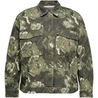 ONLY Carmakoma Veste mi-saison beige / vert / olive / vert foncé