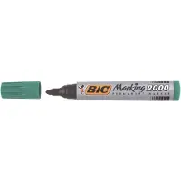 BIC Marking 2000, Green, Bullet tip, Green, Silver, 1.7 mm, Cardboard, Fabric, Glass, Metal, Paper (12x)