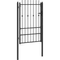 vidaXL Porte de Clôture avec verrouillage Asten Noir 150 x 88 cm Acier