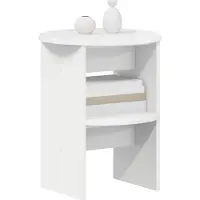vidaXL Meuble d'appoint blanc brillant Ø 40 x 50 cm en aggloméré