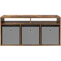 vidaXL Meuble bas à tiroirs en chêne fumé 102 x 32 x 48,5 cm