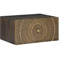 vidaXL Cabinet de chevet Laiton 40 x 30 x 20 cm