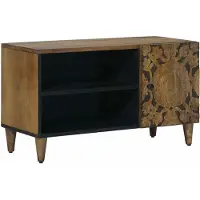 vidaXL Armoire TV avec étagère Marron 80 x 31,5 x 46 cm Bois massif Mango