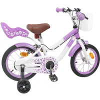 vidaXL Vélo pour enfants 16 pouces, pour les 4-6 ans, violet