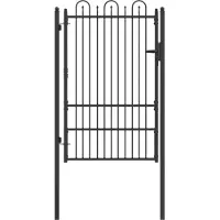 vidaXL Porte de Clôture DRONTEN 100 x 150 cm Acier Noir Verrouillable