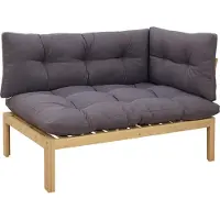 vidaXL Canapé de jardin en palettes, lot de 2, marron clair et gris foncé