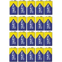 Varta 20 piles R9V R-9 6LR61 9V R-9 alcalines Industrial Pro