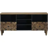 vidaXL Armoire TV avec étagère Marron 100 x 33,5 x 46 cm Bois massif Mango