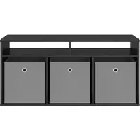 vidaXL Meuble bas avec tiroirs, noir aspect chêne, 102 x 32 x 48,5 cm