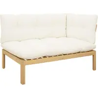 vidaXL Canapé de jardin en palettes, lot de 2, marron clair et blanc crème