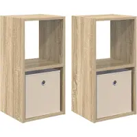 vidaXL Table de chevet 2 pcs Chêne Sonoma 30,5 x 27 x 59,5 cm