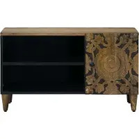 vidaXL Armoire TV avec étagère Marron 80 x 31,5 x 46 cm Bois massif Mango