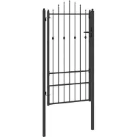 vidaXL Porte de Clôture avec verrouillage Asten Noir 175 x 88 cm Acier