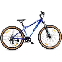 Sun baby VTT 27,5 pouces, Shimano 7 vitesses, suspension, freins à disque, béquille, cadre M, roues 17 pouces, Verdant Shred bleu