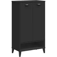 vidaXL Armoire à chaussures VIKEN noir bois d'ingénierie