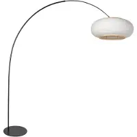 Steinhauer Anne Lighting - lampadaire - Curve - noir - lin métal - lampe arquée - E27 - 4642ZW